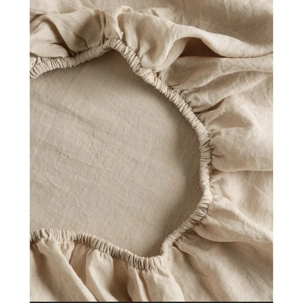 NWOT Quince European Linen Sheet Set OAT Queen Size 4 Piece Hard To find
